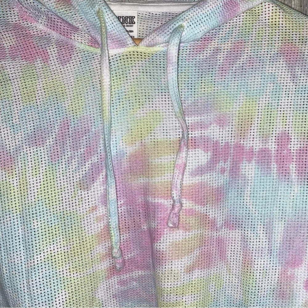 PINK Tie Dye Swim Hooded Coverup - Picture 4 of 6